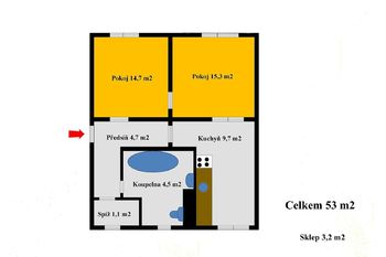 Prodej bytu 2+1 v osobním vlastnictví, 53 m2, Kolín