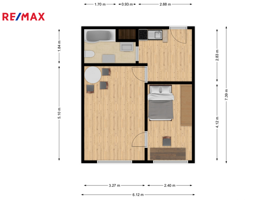 Pronájem bytu 2+kk v osobním vlastnictví, 41 m2, Litoměřice