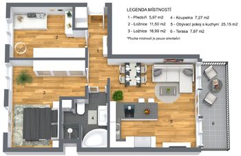 Prodej bytu 3+kk v osobním vlastnictví, 67 m2, Praha 9 - Letňany