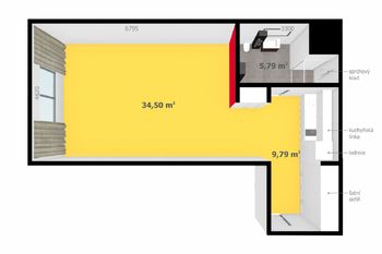 Pronájem bytu 1+1 v osobním vlastnictví, 50 m2, Kuřim