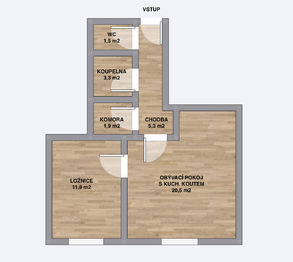 Pronájem bytu 2+kk v osobním vlastnictví, 50 m2, Pohořelice