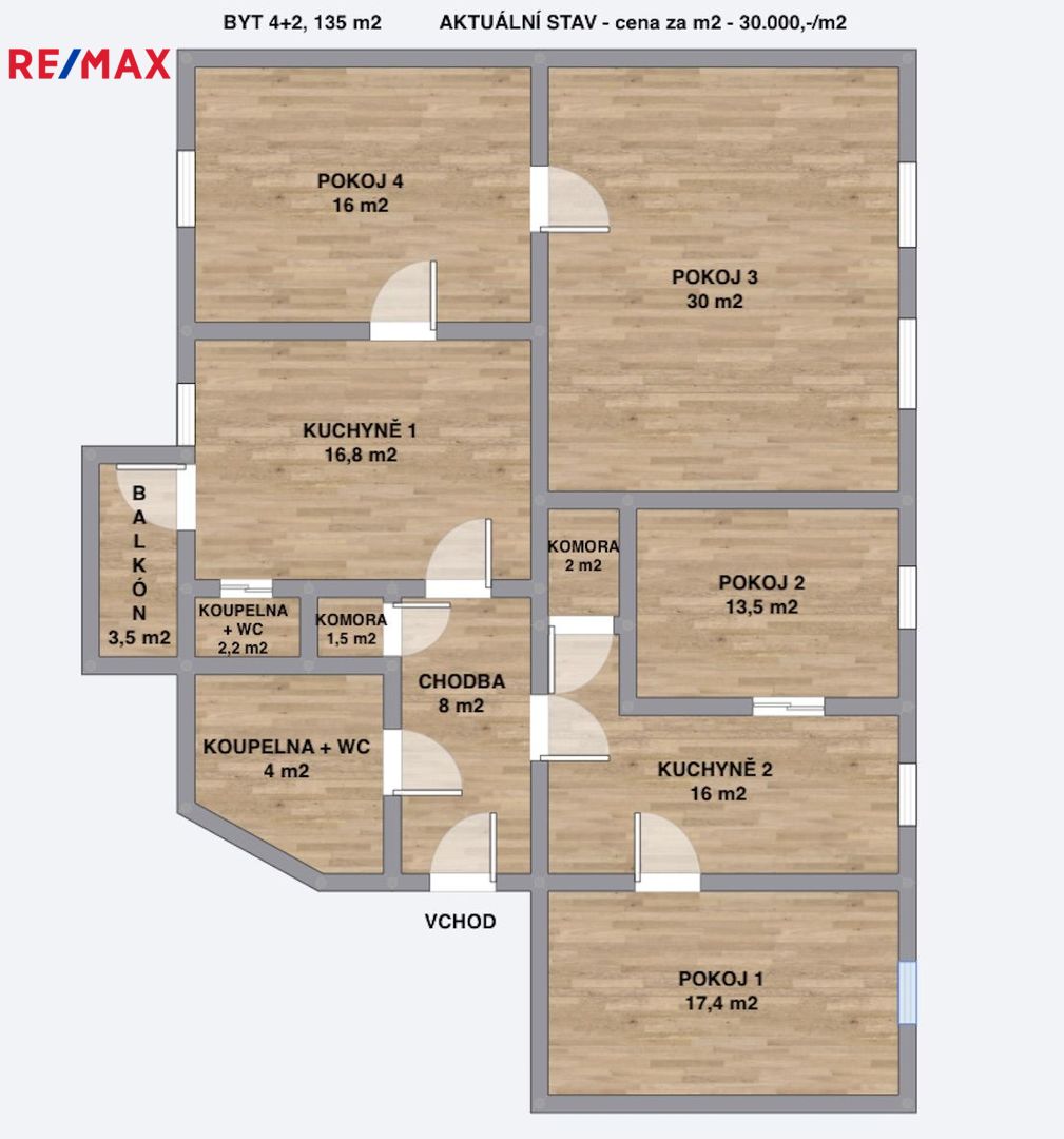 Prodej bytu 4+1 v osobním vlastnictví, 135 m2, Kyjov