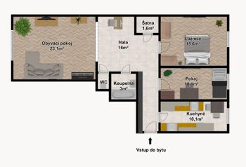 Pronájem bytu 3+1 v osobním vlastnictví, 88 m2, Brno