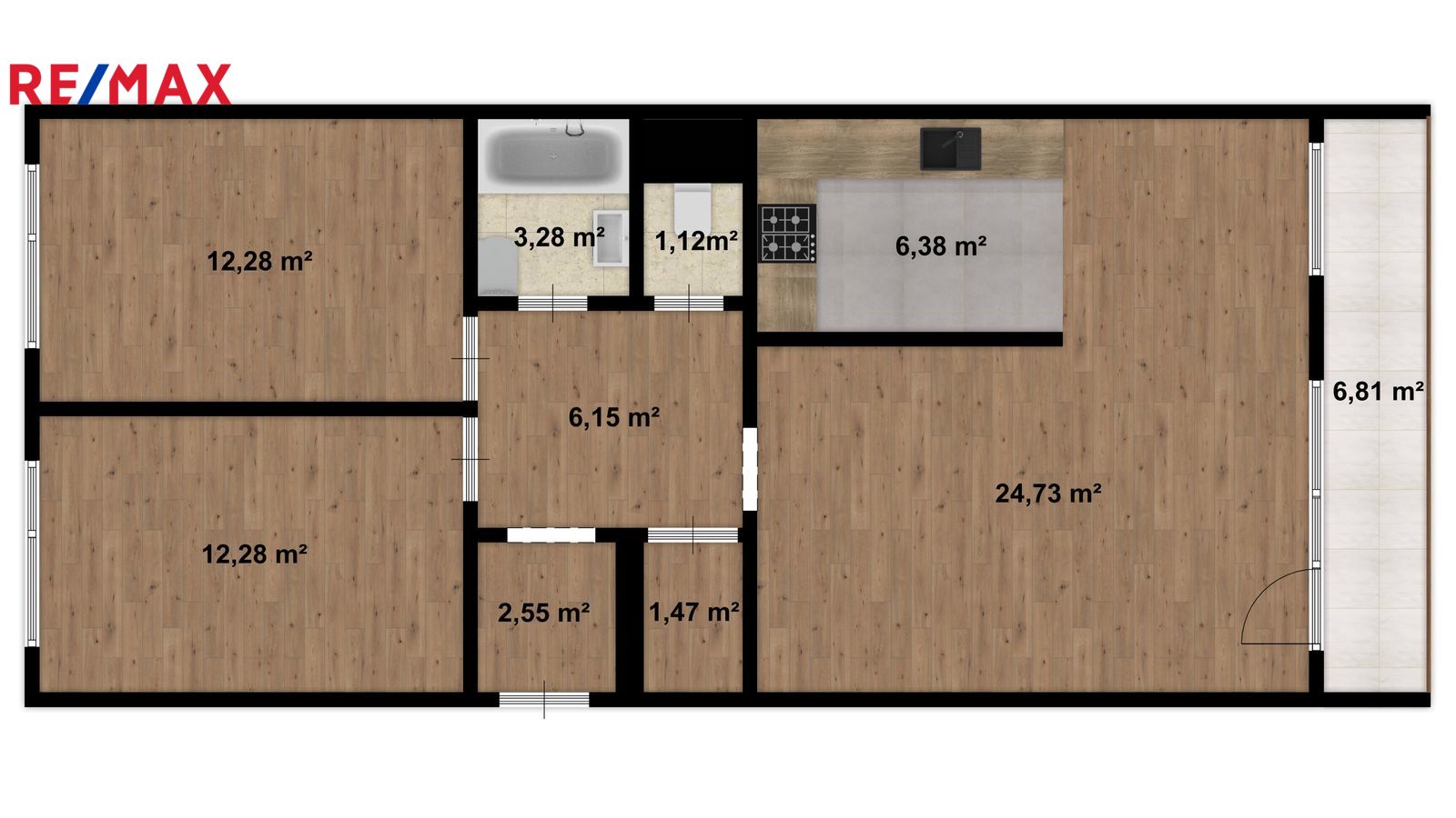 Prodej bytu 3+kk v osobním vlastnictví, 79 m2, Praha 5 - Stodůlky