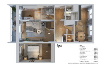 Prodej bytu 3+1 v družstevním vlastnictví, 85 m2, Praha 4 - Libuš
