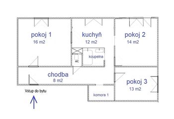 Prodej bytu 3+1 v osobním vlastnictví, 72 m2, Adamov