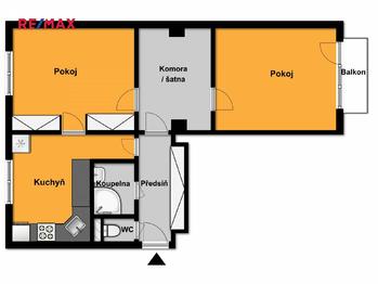 Prodej bytu 2+1 v osobním vlastnictví, 50 m2, Praha 9 - Hloubětín