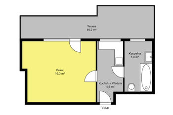 Pronájem bytu 1+kk v družstevním vlastnictví, 42 m2, Praha 4 - Nusle