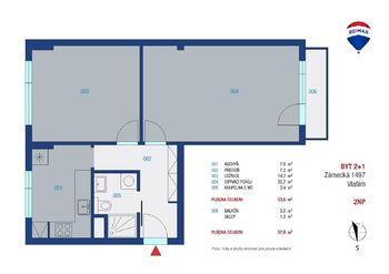 Prodej bytu 2+1 v osobním vlastnictví, 58 m2, Vlašim