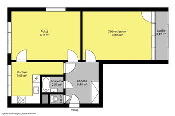 Prodej bytu 2+1 v osobním vlastnictví, 61 m2, Kolín