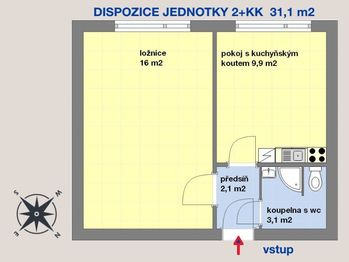 Prodej bytu 2+kk v družstevním vlastnictví, 35 m2, Břeclav