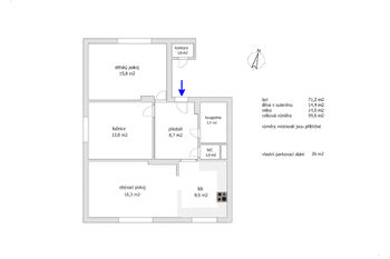 Prodej bytu 3+kk v osobním vlastnictví, 71 m2, Podluhy