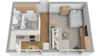 Prodej bytu 1+1 v osobním vlastnictví, 39 m2, Zlín