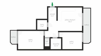 Pronájem bytu 3+kk v osobním vlastnictví, 68 m2, Brno