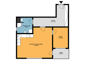 Pronájem bytu 2+kk v osobním vlastnictví, 58 m2, Kolín