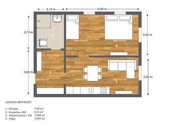 Prodej bytu 2+kk v osobním vlastnictví, 52 m2, Deštné v Orlických horách
