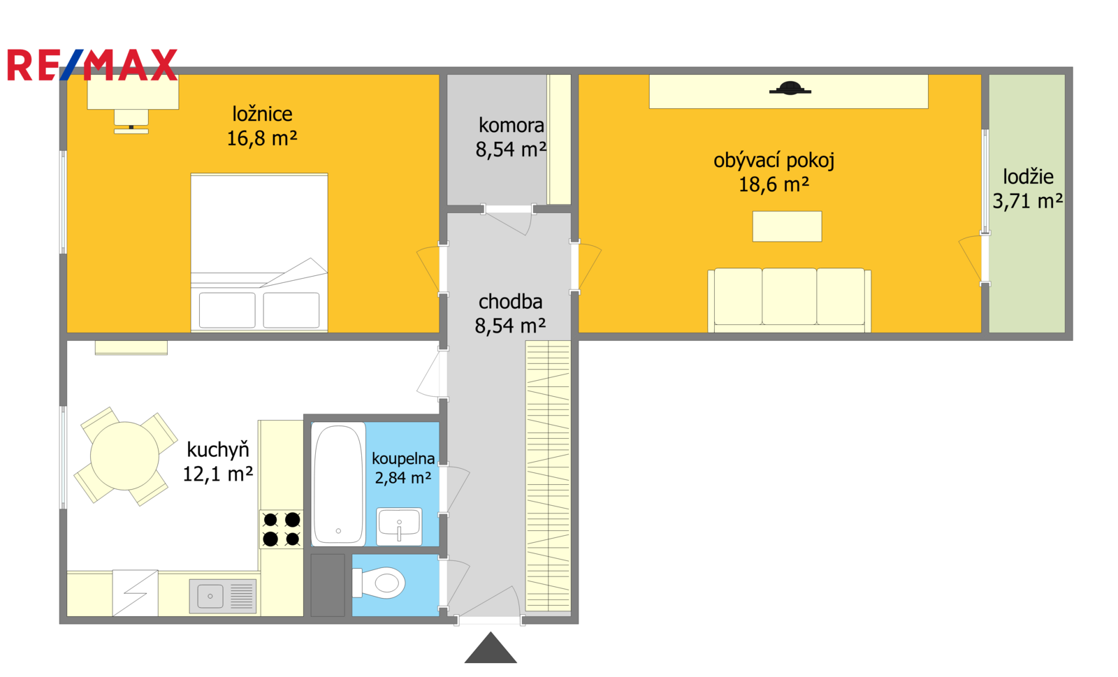 Prodej bytu 2+1 v osobním vlastnictví, 66 m2, Brno