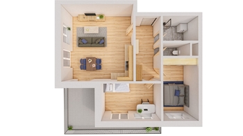 Prodej bytu 3+kk v osobním vlastnictví, 69 m2, Ševětín