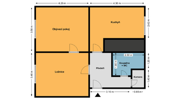 Prodej bytu 2+1 v osobním vlastnictví, 51 m2, Kladno