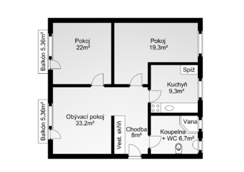Prodej bytu 3+1 v osobním vlastnictví, 98 m2, Pasohlávky