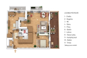 Prodej bytu 3+kk v družstevním vlastnictví, 92 m2, Brno