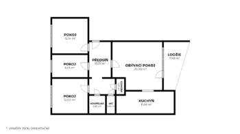 Prodej bytu 4+1 v osobním vlastnictví, 82 m2, Brno