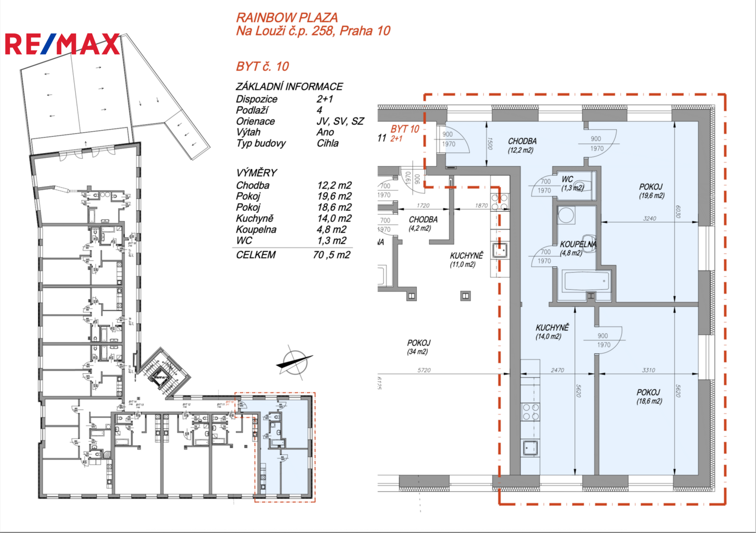 Pronájem bytu 2+1 v osobním vlastnictví, 70 m2, Praha 10 - Vršovice