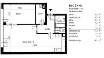 Pronájem bytu 2+kk v osobním vlastnictví, 86 m2, Praha 7 - Holešovice