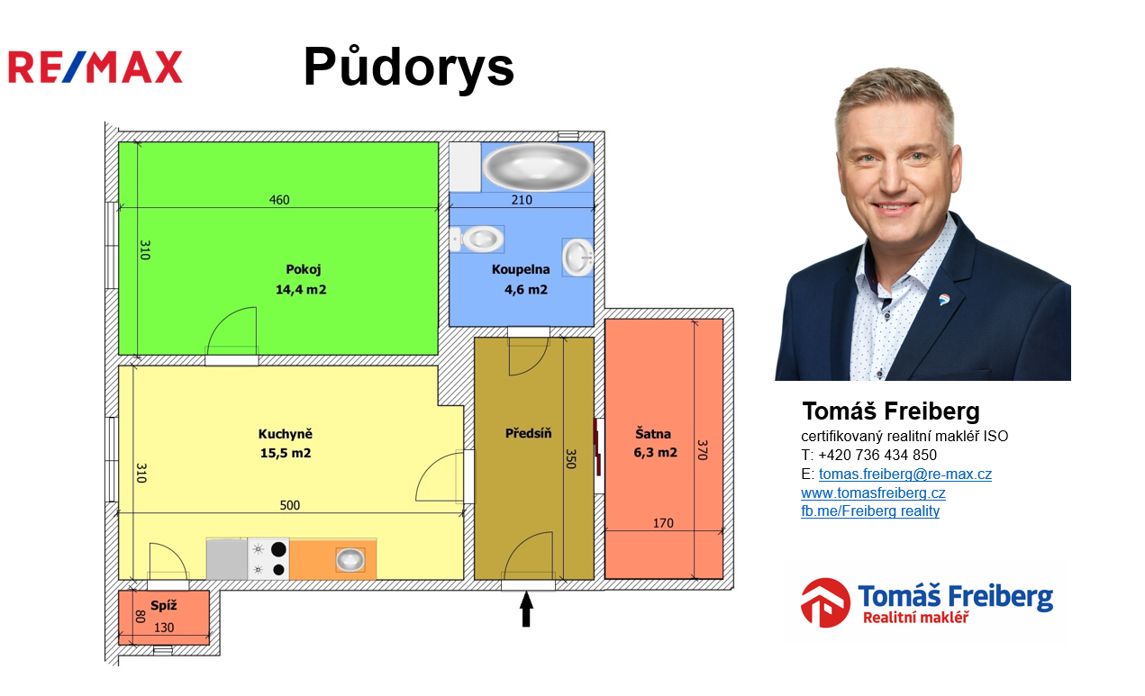 Pronájem bytu 1+1 v osobním vlastnictví, 49 m2, Písek