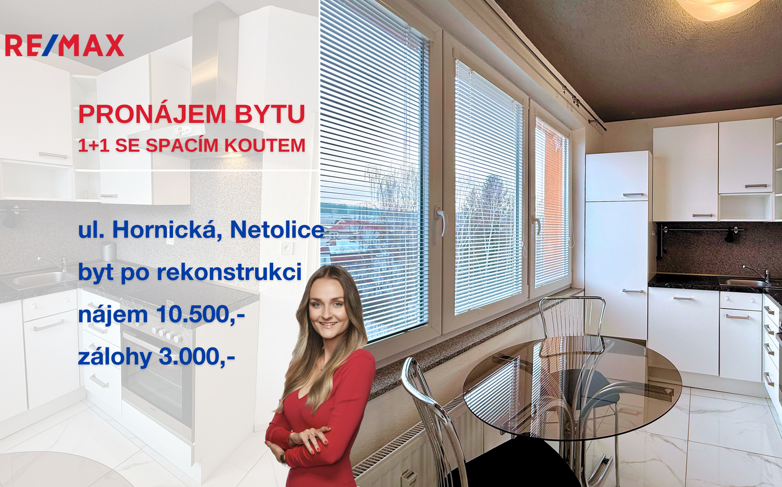 Pronájem bytu 1+1 v osobním vlastnictví, 44 m2, Netolice