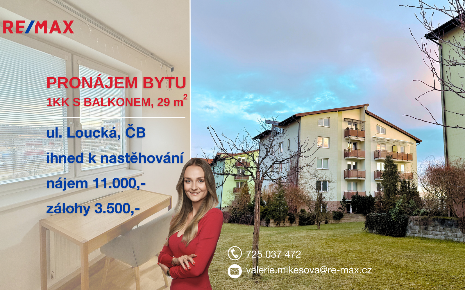 Pronájem bytu 1+kk v osobním vlastnictví, 29 m2, České Budějovice