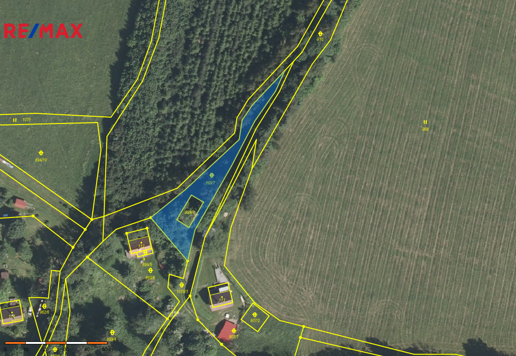 Prodej pozemku, 921 m2, Malšín