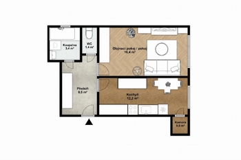 Prodej bytu 1+1 v osobním vlastnictví, 44 m2, Praha 3 - Vinohrady