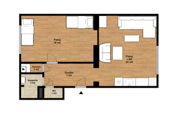 Prodej bytu 2+kk v osobním vlastnictví, 54 m2, Přehýšov