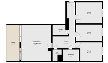 Prodej bytu 4+kk v osobním vlastnictví, 92 m2, Brno