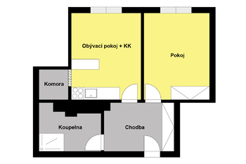 Pronájem bytu 2+kk v osobním vlastnictví, 47 m2, Rudná