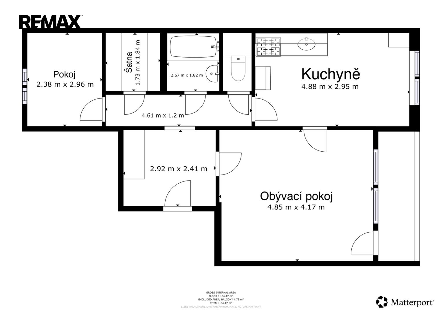 Prodej bytu 2+1 v osobním vlastnictví, 61 m2, Ústí nad Labem