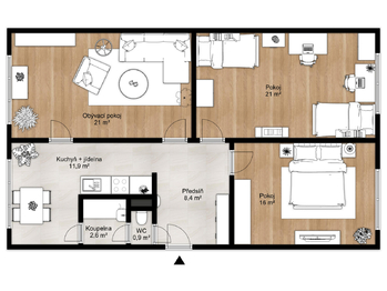 Prodej bytu 3+1 v osobním vlastnictví, 80 m2, Chomutov