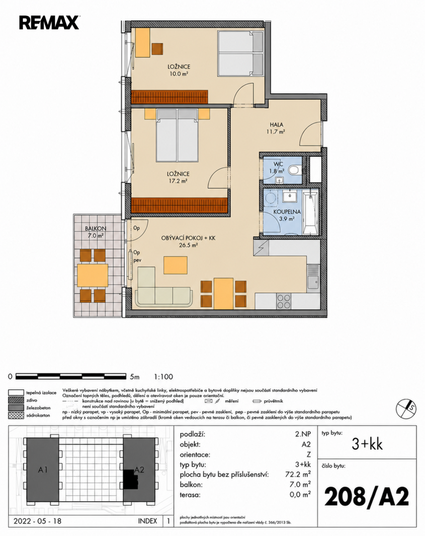 Prodej bytu 3+kk v družstevním vlastnictví, 72 m2, null