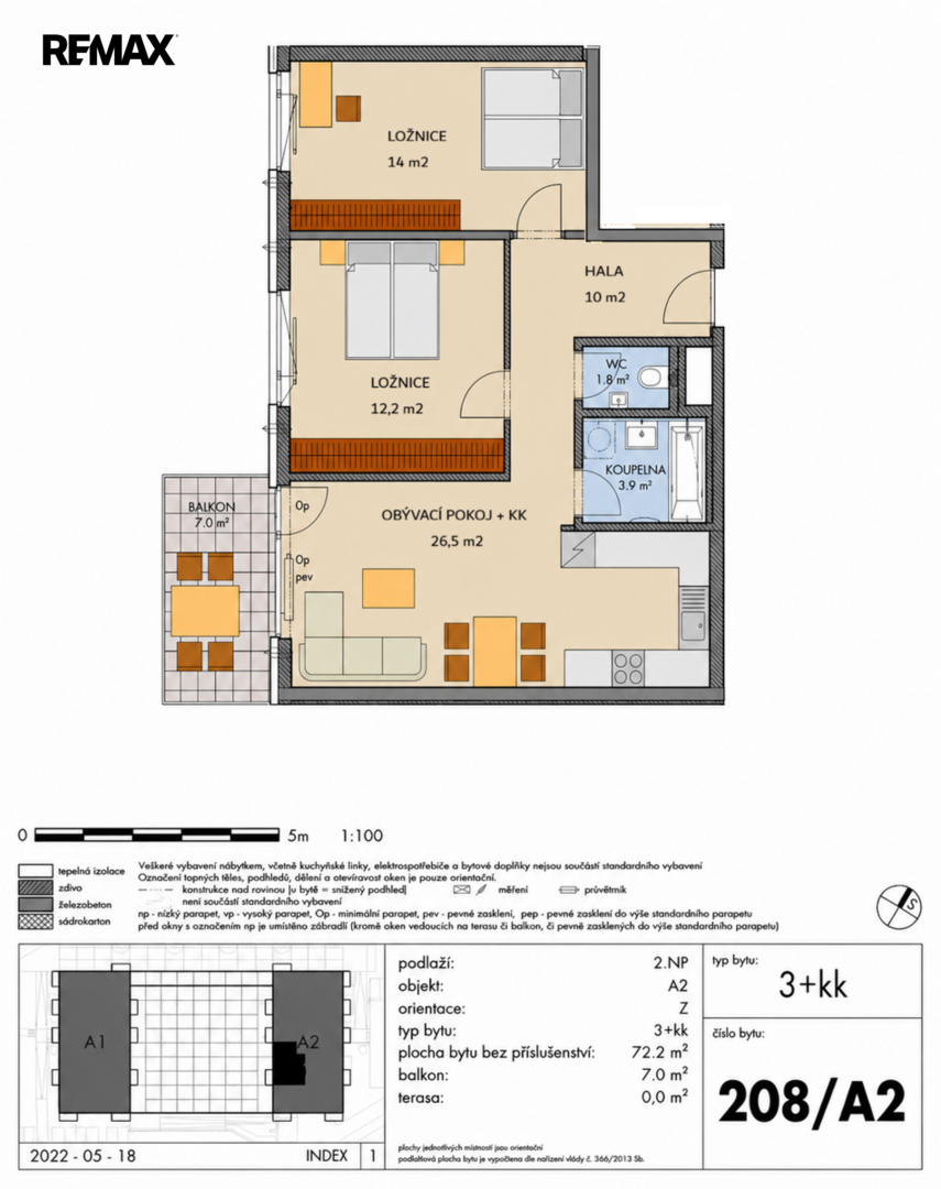 Prodej bytu 3+kk v družstevním vlastnictví, 72 m2, null