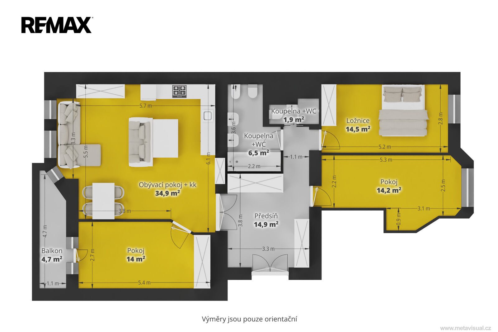 Pronájem bytu 4+kk, 103 m2, Praha