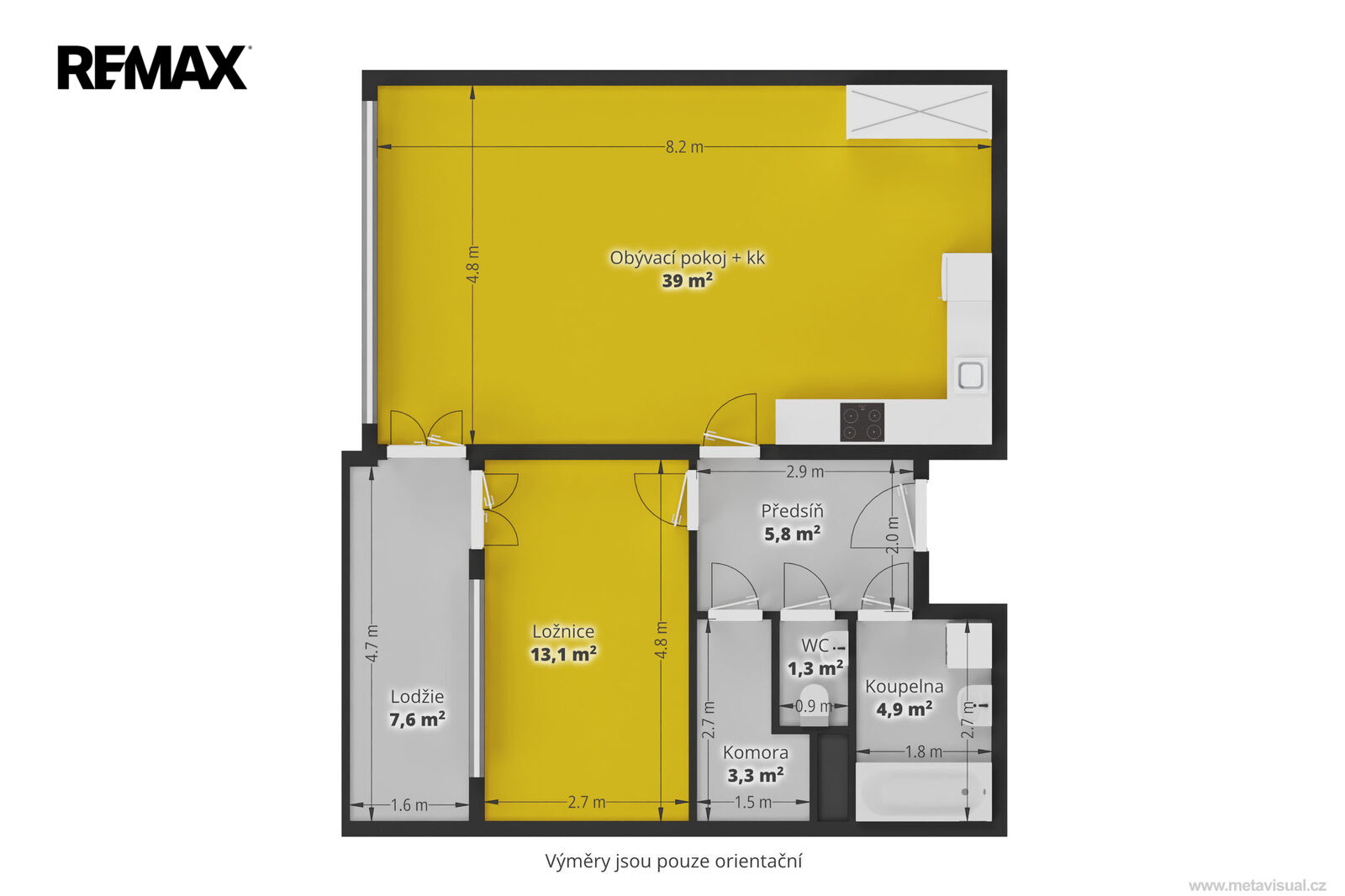 Pronájem bytu 2+kk, 69 m2, Praha