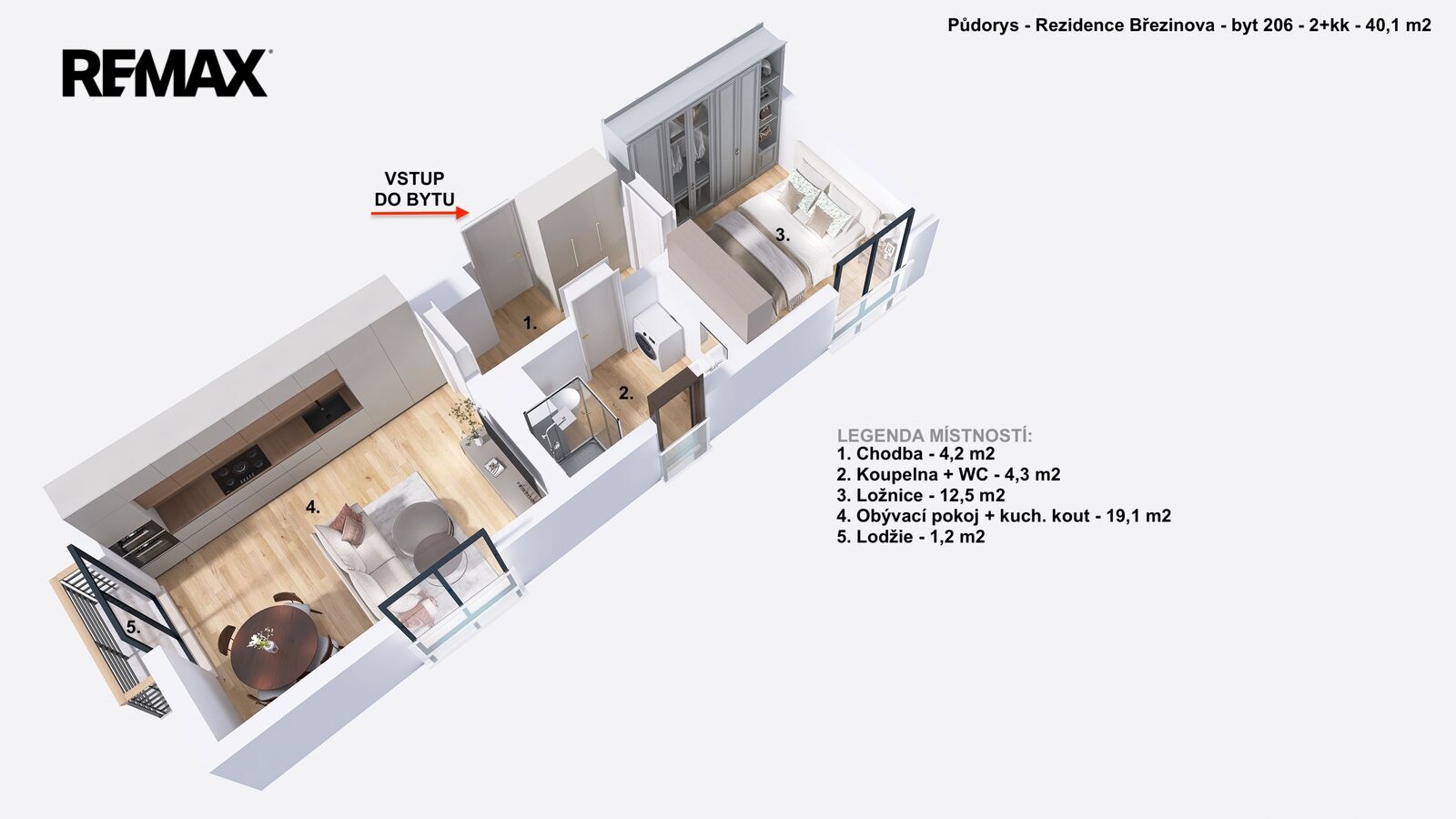Pronájem bytu 2+kk v osobním vlastnictví, 40 m2, Prostějov
