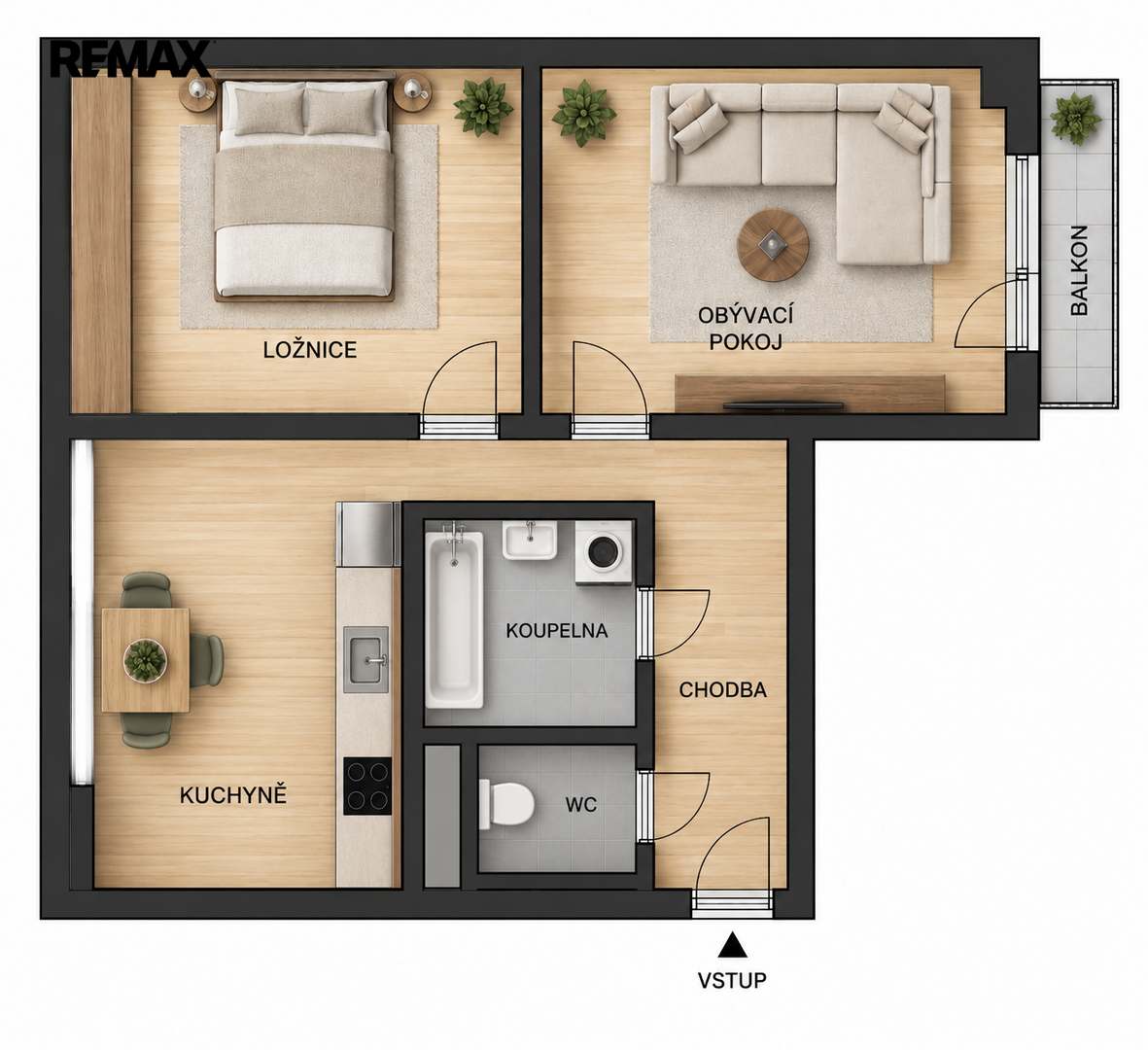 Prodej bytu 2+1 v osobním vlastnictví, 47 m2, Podbořany