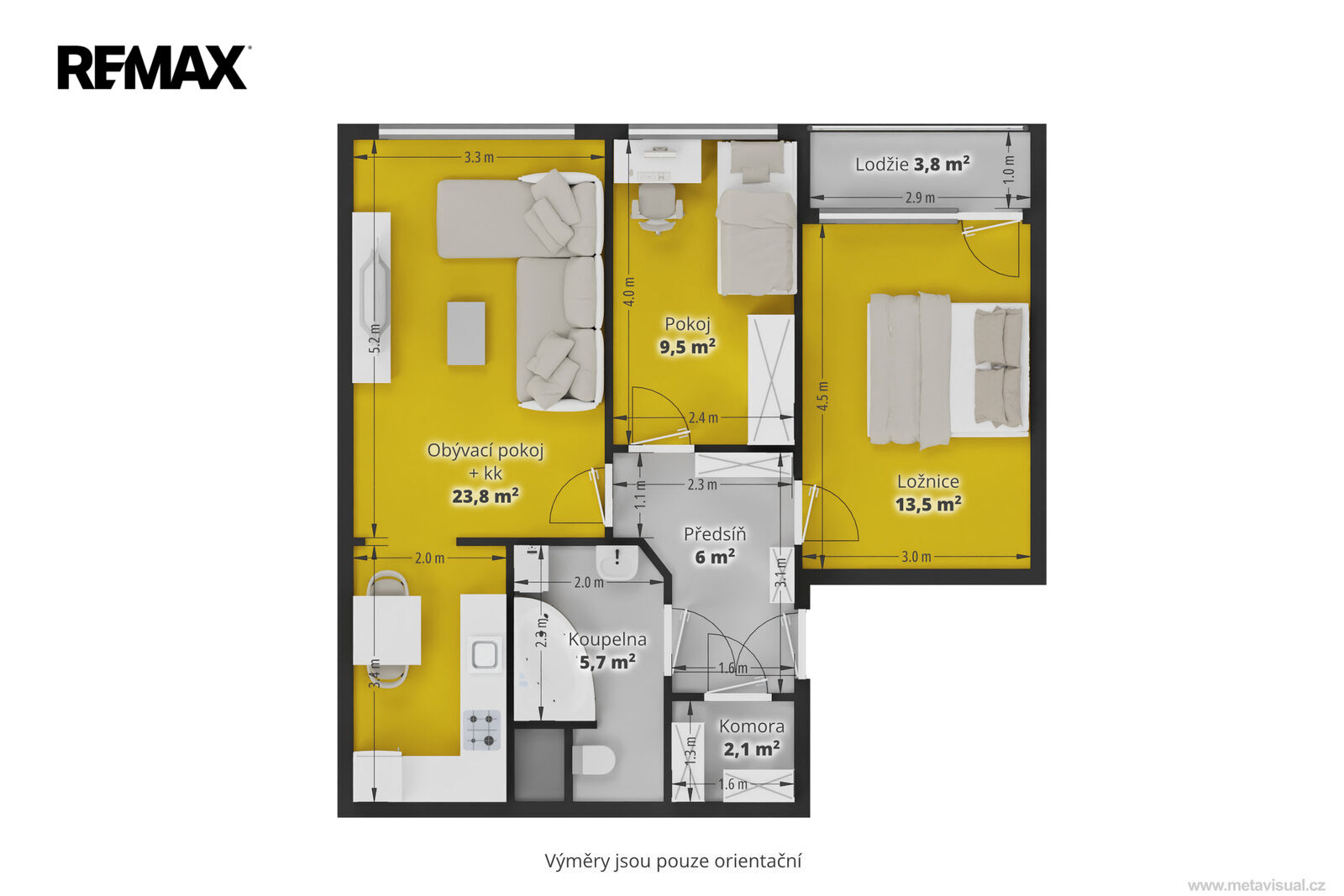 Pronájem bytu 3+kk, 63 m2, Praha