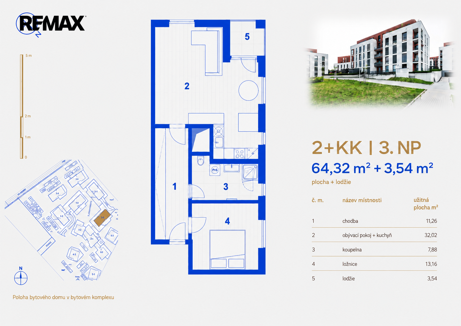 Prodej bytu 2+kk v osobním vlastnictví, 64 m2, Kolín