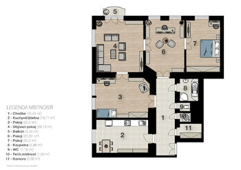 Pronájem bytu 4+1 v osobním vlastnictví, 121 m2, Praha 2 - Vinohrady