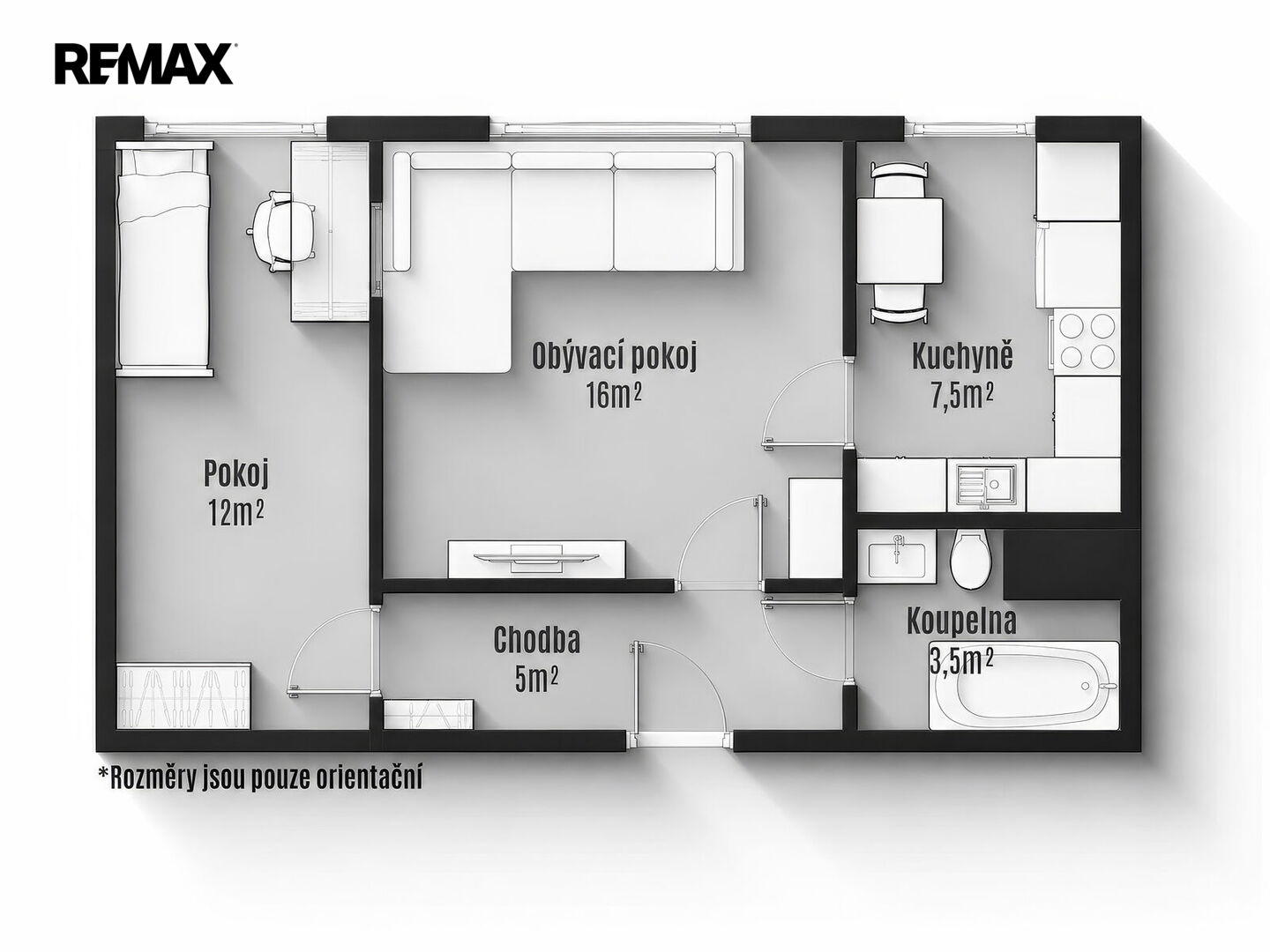 Prodej bytu 2+1 v osobním vlastnictví, 44 m2, Lutín