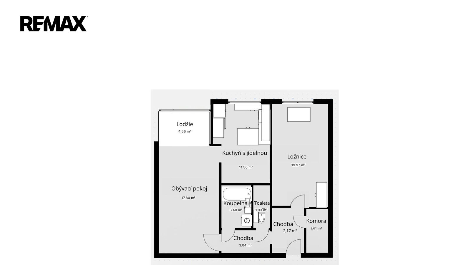 Pronájem bytu 2+kk, 62,5 m2, Praha