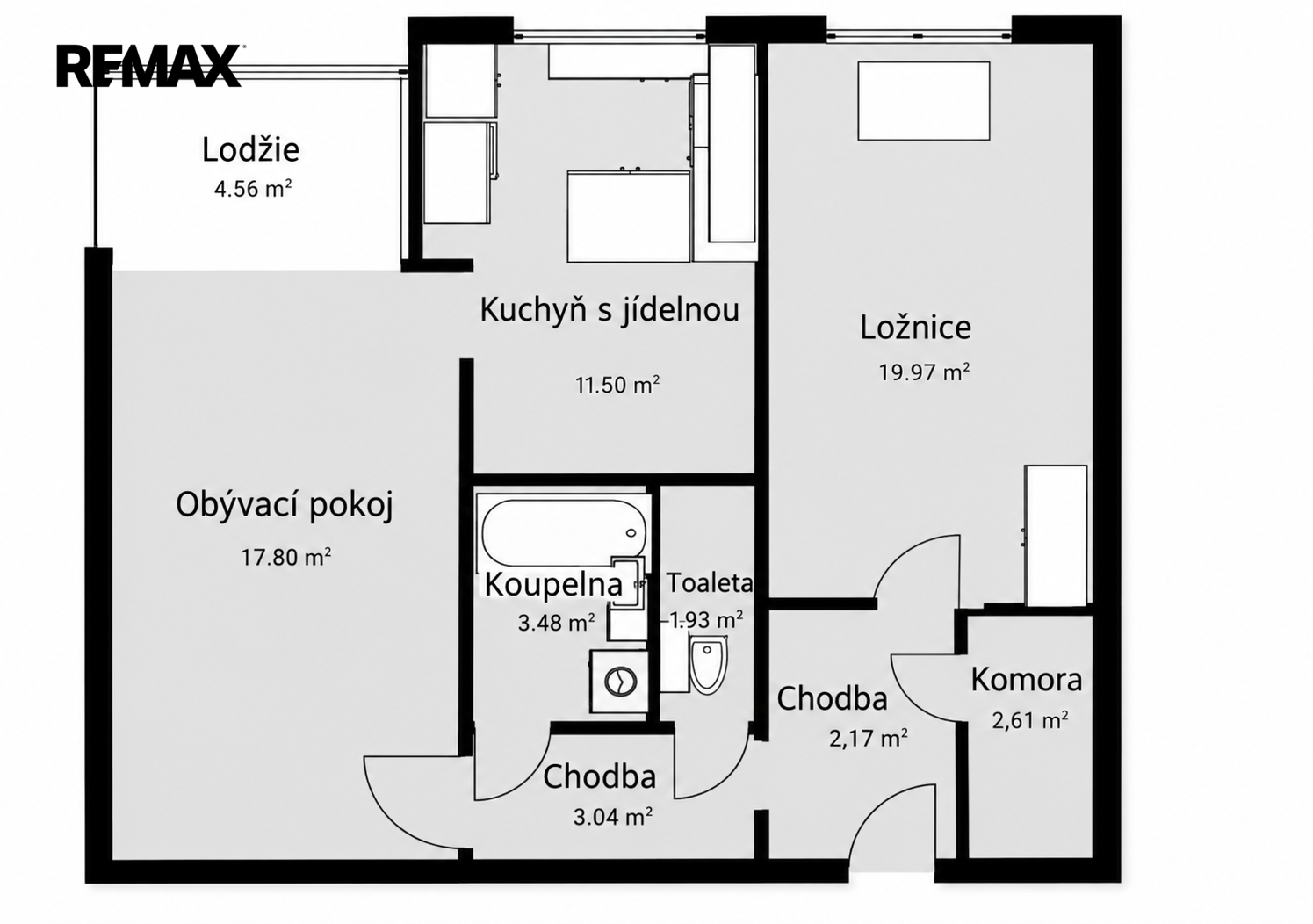 Pronájem bytu 2+1, 62.5 m2, Praha